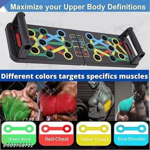 QUlCKFlT 10in1 Portable Board with Strong Grip Handle for Chest Press Home & Gym Exercise Push-up Bar - NARIX INDIA 