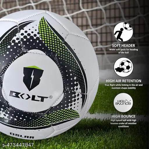 BOLT Oslar Football Professional Match Foot Ball Training Football Size 5 Original for All Ages Group PVC Stitched Standard Sports Football for Ground, Grass, Turf Football with Pin - Multicolor Size 5 - NARIX INDIA 