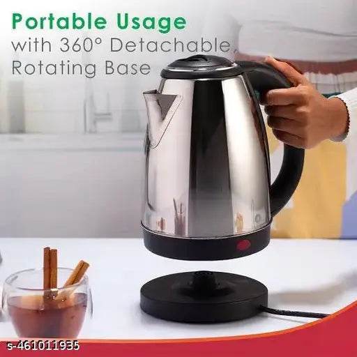 2L Electric Kettle 1500W 1 Year Warranty - Fast Boiling, Stainless Steel, Safe Design - Home & Office Essential for Quick Tea & Coffee - Long Cord, Easy Handling Safety - NARIX INDIA 