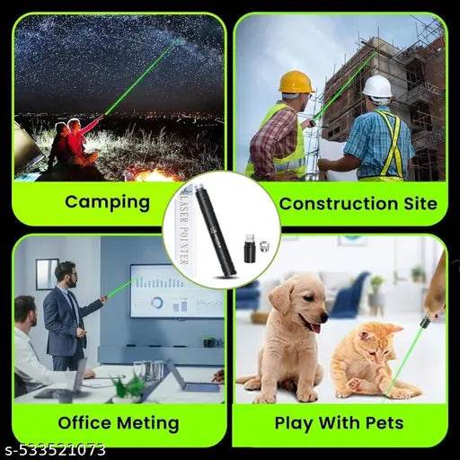 EazyClean Green Multipurpose Laser Light Disco Pointer Pen Beam with Adjustable Antena Cap to Change Project Design for Presentation for Kids Toy-(Green) - NARIX INDIA 