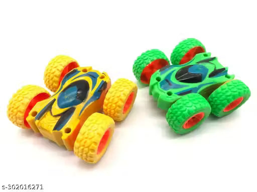 MIHAR (Pack of 2 Multicolor) Double-Sided Mini Tumbling Toy Fun Car - NARIX INDIA 