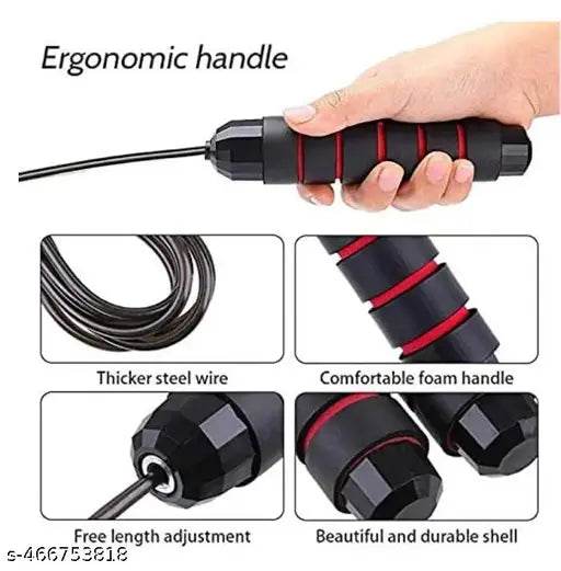 BOLDDISH Adjustable Jumping Rope Workout with Memory Foam Handles, Tangle-Free Skipping Rope with Ball Bearing, Weighted Jump Rope for Exercise Fitness, Speed Jumping Rope for Women Men Kids - NARIX INDIA 