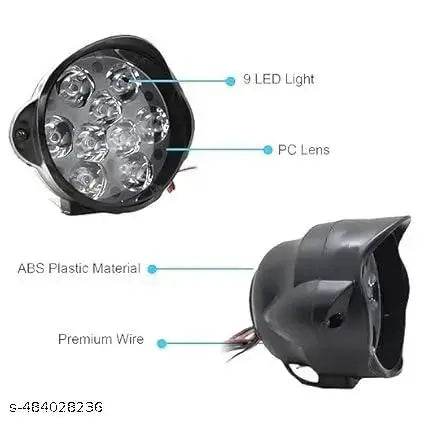 RG MODIFICATION 9 LED SSLG Fog Light High Beam Focus Light for All Cars and Bikes (Fog Light Pair with Normal Switch) Essential Motorcycle Lamps - NARIX INDIA 