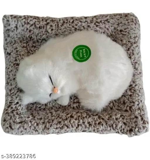 NN Globe Cute Cat Soft Plush Press Simulation Sound Animal Cute Cotton, Faux Animal Fur Sleeping Cat Stuffed Toy for Valentine Gift Gifts for Women Gift for Girls Birthday Gift for Girls - NARIX INDIA 
