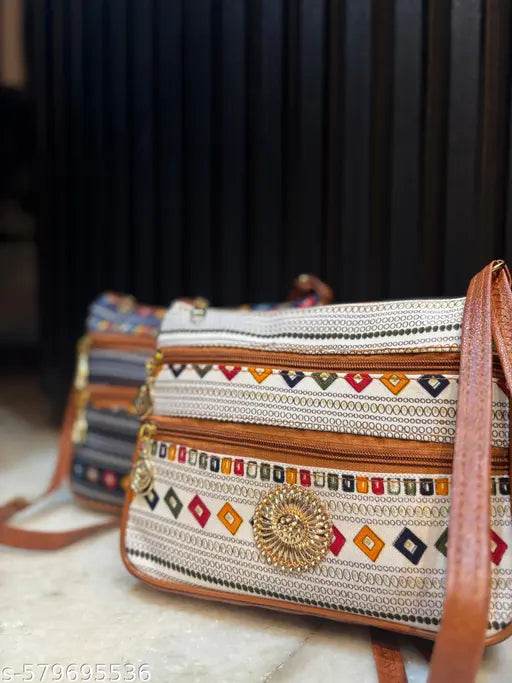 Boho Chic Dual-Tone Sling Bag for Women (Pack of 2) - NARIX INDIA 