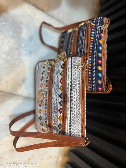 Boho Chic Dual-Tone Sling Bag for Women (Pack of 2) - NARIX INDIA 