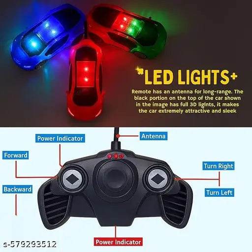 Battery Operated 3D Lights Famous Toy Car Remote Control High Speed Rechargeable Racing Toy Power Battery Car Remote Controller Gift for Kids Boy Girls (2-8 Years) - NARIX INDIA 