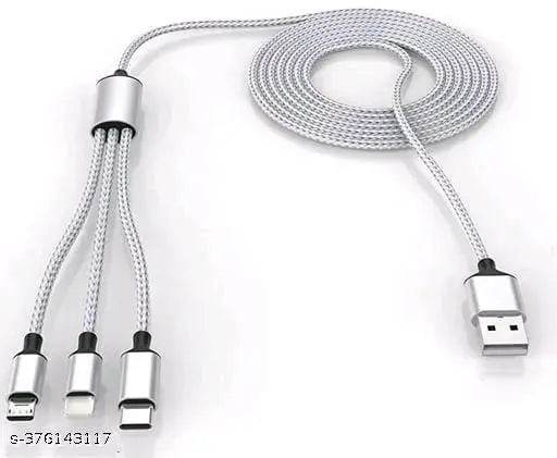 3 In 1 Fast Charging Cable V8, Type-C , iphon Use Car And Home - NARIX INDIA 