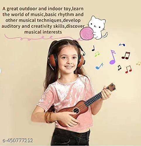 Guitar Toy 4-String Acoustic Music Learning Toys | Musical Instrument Educational Toy Guitar for Beginner | Sound Toys Best Gift for Kids | Age 3-12 (Product Colour May Vary) - NARIX INDIA 