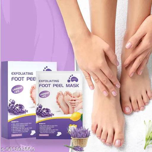 Foot Peel Mask Lavender | Exfoliating Foot Mask for Baby Soft Feet | Hydrates Feet Peeling Mask for Removes Dry Dead Skin,Cracked Heels &amp;Calluses (Lavenders) (1 Pair) - NARIX INDIA 