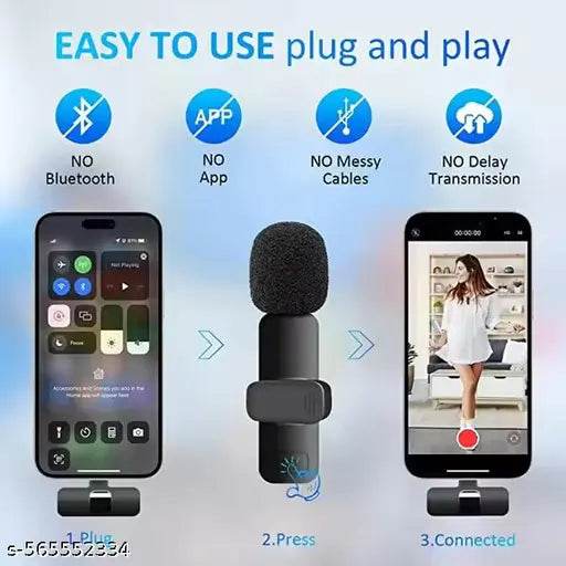 Dual Wireless Microphone for YouTube, Vlogging, Recording for Android and others, Wireless Mic, Wireless Microphone, Wireless Mic for Mobile, Wireless Mic for YouTube, Wireless Mic for Vlogging, Wireless Collar Mic - NARIX INDIA 