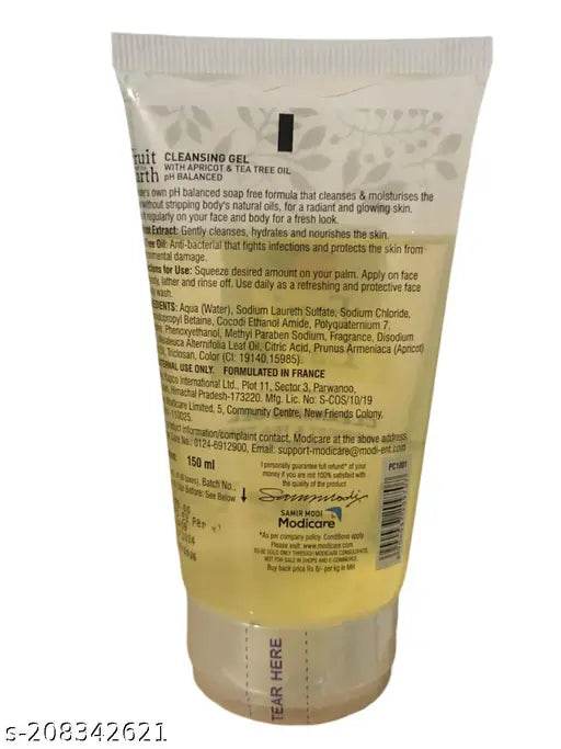 MODICARE FRUIT OF THE EARTH CLEANSING GEL WITH APRICOT & TEA TREE OIL (PH BALANCED) 150ML - NARIX INDIA 