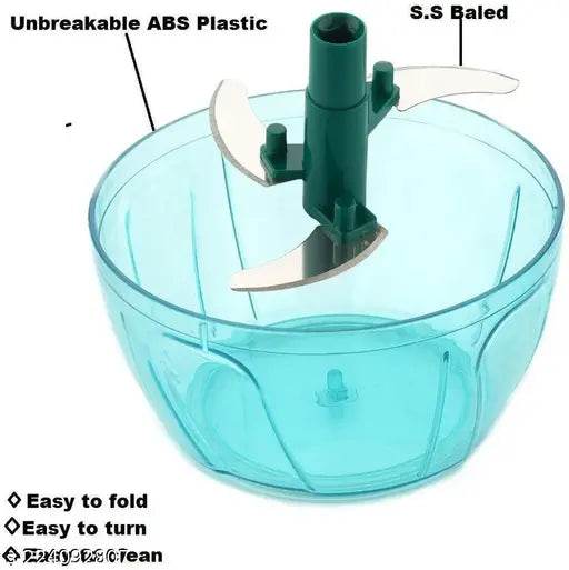 Compact Chopper with Blades effortlessly Chopping Big Size Kitchen Dori Handy Vegetable and Fruit Manual Onion Dry Fruit Salad Maker Vegetable Quick Chopper (450 ml, Green) - NARIX INDIA 