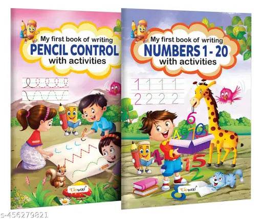My First Book of Writing Pencil Control and Numbers 1-20 with activities : Toddlers activity book, Writing practice workbook, Children's activity book | Pack of 2 Writing Activity books - NARIX INDIA 