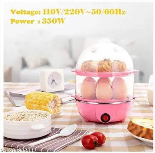 Egg Boiler With Automatic Off & Double Layer Electric Egg Maker For Boiling, Cooking And Frying The Eggs | Egg Boiler / Egg Poacher Machine / 14 Egg Cooker / Egg Steamer / Omelet Bowl With Tray(Double layer egg Boiler) - NARIX INDIA 