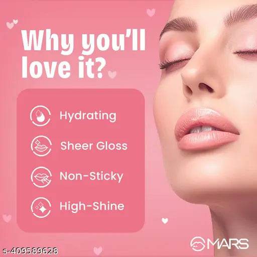 MARS Candylicious Colored Lip Gloss for Women | Hydrating & High Shine | Lightweight Weight & Comfortable | Non-Sticky | Enriched with Vitamin-E (4.0ml) ( 12-BERRY BURST ) - NARIX INDIA 