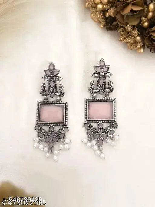 Antique Silver Oxidized Earrings Combo – Traditional Party Wear for Women & Girls - NARIX INDIA 