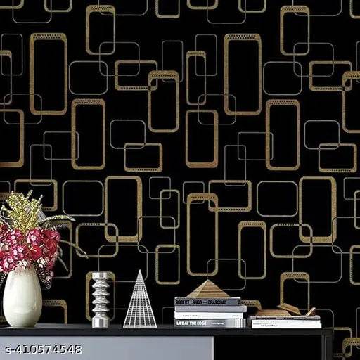 elf Adhesive Black Waterproof (45''cm x 250'' cm) Wallpaper Vinyl Stickers PVC Wall Papers - NARIX INDIA 