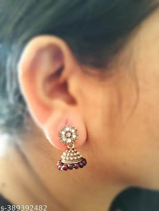 Fancy And Simple Multi Color Jhumka Earrings Combo Pack Of 12 Pair - NARIX INDIA 