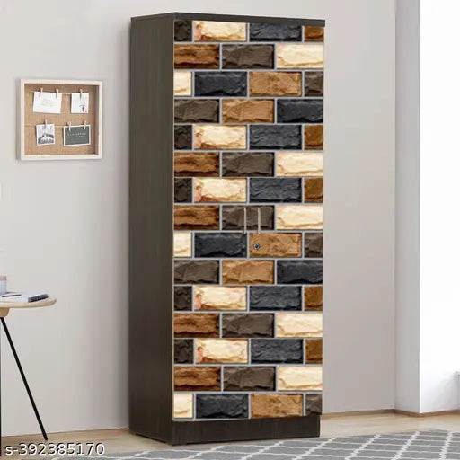 Self Adhesive Wall Stickers For Kitchen Pack Of 2 Wallpaper Waterproof Wall Sticker | Shelf Stickers for Home | Wall Stickers Oil Proof (Wall Texture) Wallpaper for Walls of Kitchen | Bedroom & Living Room - NARIX INDIA 