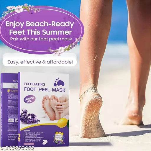 Foot Peel Mask Lavender | Exfoliating Foot Mask for Baby Soft Feet | Hydrates Feet Peeling Mask for Removes Dry Dead Skin,Cracked Heels &amp;Calluses (Lavenders) (1 Pair) - NARIX INDIA 