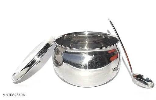 Cryzone-Ghee Pot Oil Pot Kitchen Storage Container with Spoon, 250ml (Pack of 1) - NARIX INDIA 