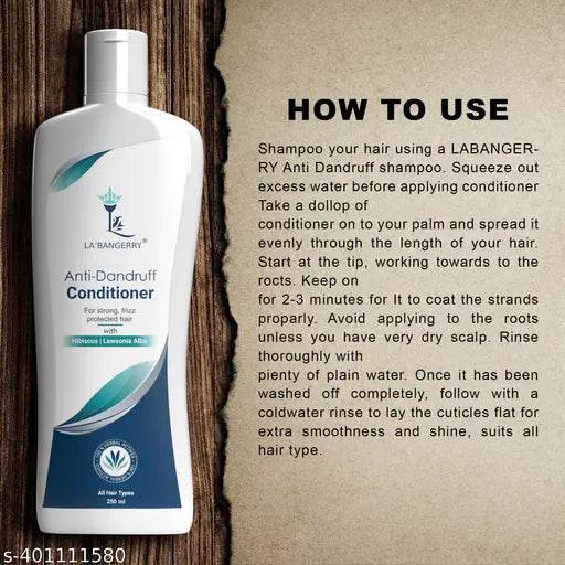 LABANGERRY Aloevera Anti-Dandruff Shampoo And Conditioner Thickens and Volumizes Thin Hair Decreases (Shampoo 250 Ml + Conditioner 250 Ml) Hair Loss Restore Moisture Helps Control Frizz Shamoo - NARIX INDIA 