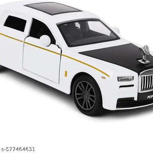 1:32 Scale Diecast Rolls-Royce Car Alloy Pull-Back Model with Light & Music (White, Pack of: 1) - NARIX INDIA 