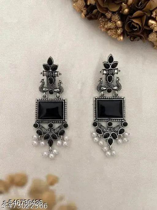 Antique Silver Oxidized Earrings Combo – Traditional Party Wear for Women & Girls - NARIX INDIA 