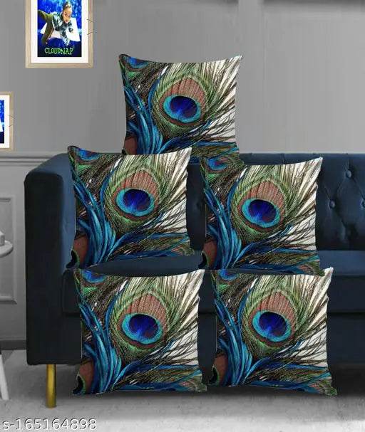 CLOUDNAP Elite Fancy Digital Desgin Decorative Cushion Covers (16 X 16 Inch)Set of 5 - NARIX INDIA 