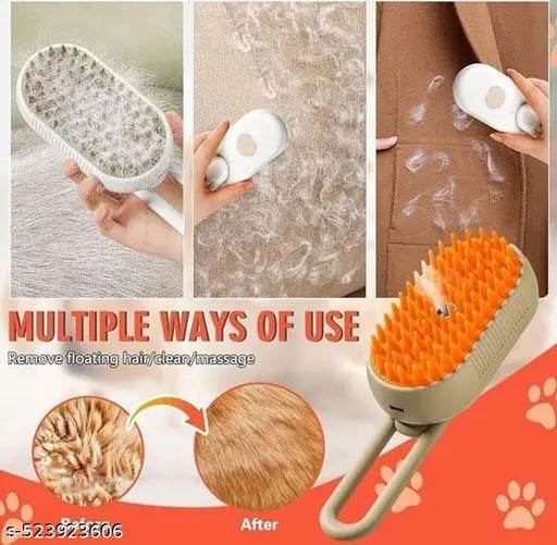 3 in 1 Pet Steam Brush, Dog Steam Brush, Steam Brush for Pets and Dogs, 3 In 1 Steamy Pet Brush, Steaming Pet Hair Brush, Pet and Dog Comb with Steam, Pet Grooming Brush for Pet - NARIX INDIA 
