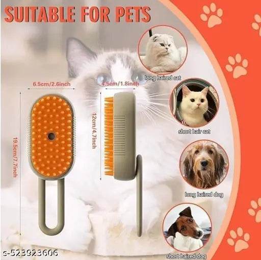 3 in 1 Pet Steam Brush, Dog Steam Brush, Steam Brush for Pets and Dogs, 3 In 1 Steamy Pet Brush, Steaming Pet Hair Brush, Pet and Dog Comb with Steam, Pet Grooming Brush for Pet - NARIX INDIA 