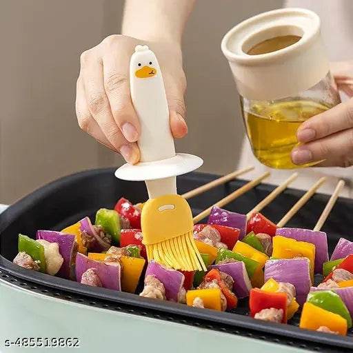 Oil Dispenser for Kitchen, 2 IN 1 Oil Dispenser Bottle with Silicone Basting Brush for Cooking Vinegar Sauce BBQ Grill Frying Baking,Air Fryer (pack of 1) - NARIX INDIA 