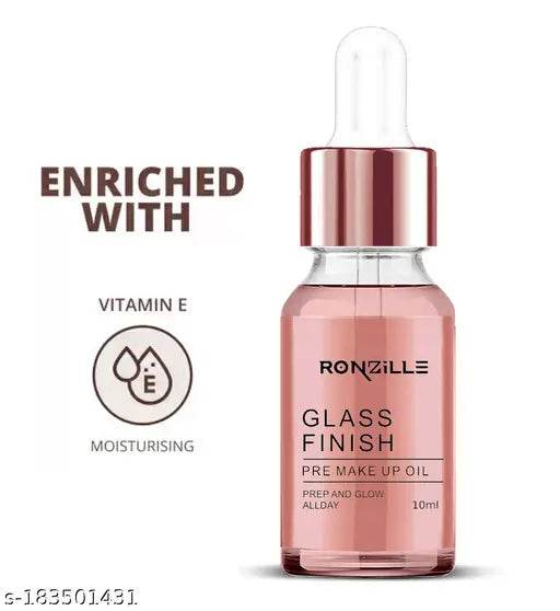 Ronzille Glass Glow Pre Makeup oil Primer enriched with Vitamin-E 10 ml Primer - 10 ml (Transparent) - NARIX INDIA 