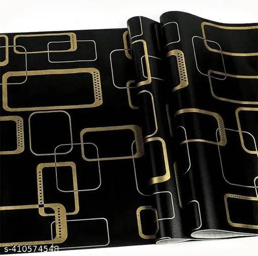 elf Adhesive Black Waterproof (45''cm x 250'' cm) Wallpaper Vinyl Stickers PVC Wall Papers - NARIX INDIA 
