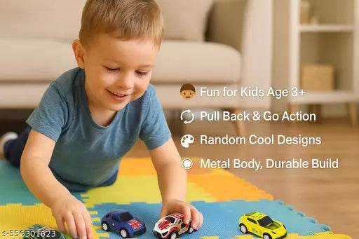 Kidzoy 6 Pack Mini Diecast Pull Back Cars for Kids | Metal Toy Car Set for Boys Age 3-8 | Hotwheel Style Racing Cars | Assorted Design Model Cars | Small Size Vehicles | Return Gift for Boys | Friction Powered Cars | Colorful Sports Car Toy for Kids Playt - NARIX INDIA 