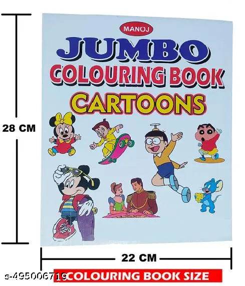 Kids Colouring Book, Early Learning Colouring Book - Cartoons, Jumbo Colouring Book, Activity Book, LKG Colouring Book - NARIX INDIA 