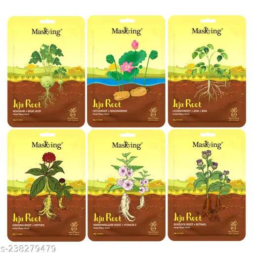 Beauty and Jeju Facial sheet mask combo set for skin glowing, Ideal for men and Women Pack of 12 - NARIX INDIA 