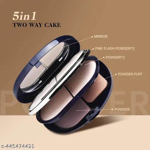 Compact Powder 5 in 1 For Women, Girls, Kids Gives You Natural Touch For Skin. 5 Shades in the Makeup Spong. - NARIX INDIA 