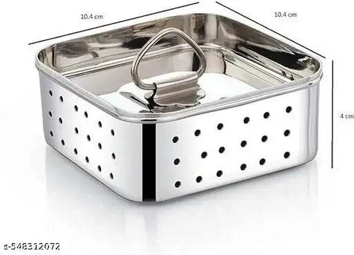 Hasti Stainless Steel Square Shape Indian Paneer/Tofu Press Mould Maker (250 Ml) Strainer (Steel Pack of 1)(SMALL) - NARIX INDIA 