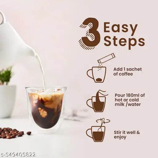 Bevzilla 24 Assorted Instant Coffee Sachets | 24x2Gm Pouches |100% Arabica Coffee Powder | 4 Flavours: Butterscotch, Classic, Vanilla, Hazelnut | Hot & Cold Brew Ready|Best for Espresso, Latte & Cappucino - NARIX INDIA 