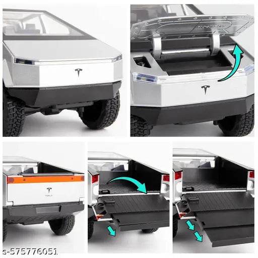Tesla Cyber Truck 1:36 Scale Model Pull Back Vehicles Light and Sound - NARIX INDIA 