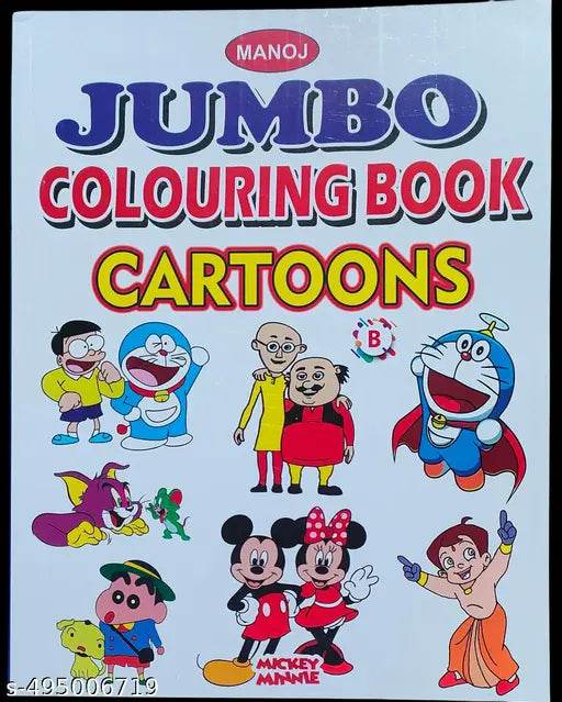 Kids Colouring Book, Early Learning Colouring Book - Cartoons, Jumbo Colouring Book, Activity Book, LKG Colouring Book - NARIX INDIA 